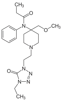 Chemical structure of alfentanil.