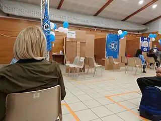 Despite official priorities, any person older than 18 May be vaccinated in Bastia since 30 April 2021[4] Photo taken on 2 May 2021