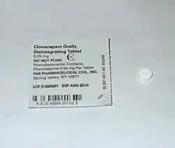 Clonazepam orally disintegrating tablet, 0.25&nbsp;mg