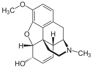 Chemical structure of Codeine.
