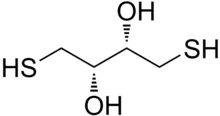 Skeletal formula of dithiothreitol