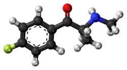 Ball-and-stick model of the flephedrone molecule