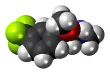 Space-filling model of the fludorex molecule