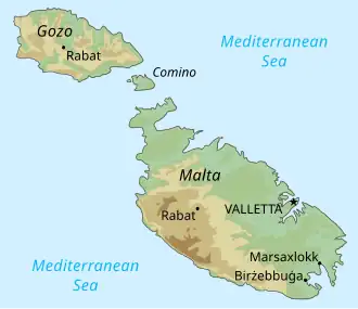 General map of Malta