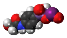Space-filling model of the glycobiarsol molecule