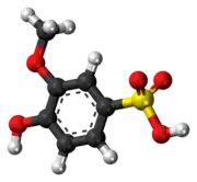 Ball-and-stick model of the Guaiacolsulfonic acid