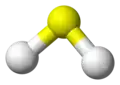 Ball-and-stick model of hydrogen sulfide