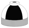 Illustration of cylinder shoulder painted in black and white quarters for a mixture of oxygen and nitrogen.