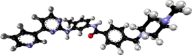 Ball-and-stick model of the imatinib molecule
