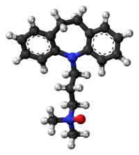 Ball-and-stick model of the imipraminoxide molecule
