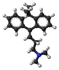 Ball-and-stick model of the melitracen molecule
