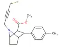 N-4-Fluorobut-2-yn-1-yl-2β-carbomethoxy-3β-phenyltropane (PR04.MZ) often radiolabeled.