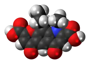 Space-filling model of the nedocromil molecule