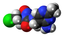 Space-filling model of the nimustine molecule