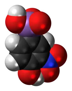 Space-filling model of the roxarsone molecule