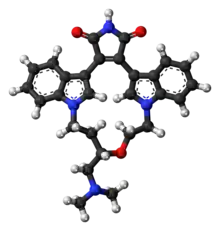 Ball-and-stick model of the ruboxistaurin molecule