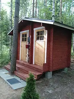 An outhouse toilet in Rantasalmi, South Savo, Finland