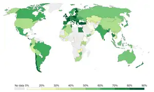 Taxes as a share of cigarette price, 2014[262]