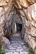 Staircase leading to the lower levels of the underground cistern of Mycenae, Argolis,13th cent. B.C.