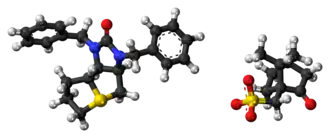 Ball-and-stick models of the component ions of trimetaphan camsilate