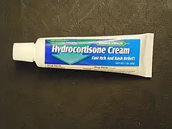 A tube of hydrocortisone cream, purchased over the counter