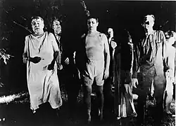 Horde of zombies from Night of the Living Dead