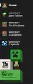 The sidebar of Minecraft Launcher.