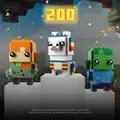 Promotional artwork for the Trader Llama, Alex, and Zombie BrickHeadz.