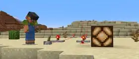 Sunny using a very long strip of redstone dust.