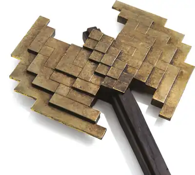 A double axe (battleaxe) from A Minecraft Movie.