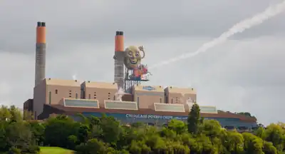 The potato chip factory being destroyed by the jetpack