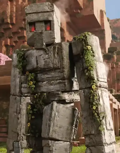 An iron golem in A Minecraft Movie.