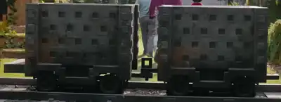 Minecarts in A Minecraft Movie.