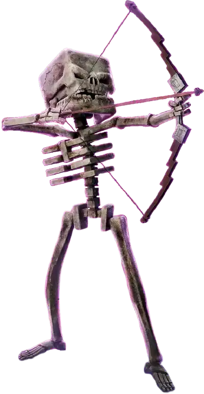 A skeleton as seen in A Minecraft Movie.