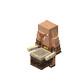 A drum piglin's special idle pose