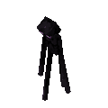 An enderman walking with a block and noise