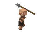 A spear piglin about to throw their spear