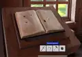 Book on lectern.