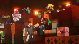 Steve claiming an ominous bottle during a scuffle.