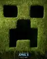 Teaser poster featuring a close up of a creeper's face