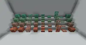 All blocks that can oxidize, including copper trapdoors.