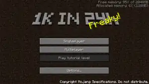 Alpha 1.0.13 01 1K IN 24h.png: Infobox image for Minecraft Alpha v1.0.13_01 the version in Minecraft