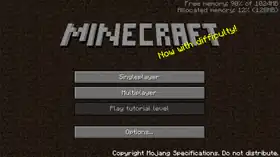 Alpha 1.0.14 Broken Title M.png: Infobox image for Minecraft Alpha v1.0.14 the version in Minecraft