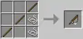 Fishing rod recipe. The earliest uploaded image of Alpha v1.1.1.