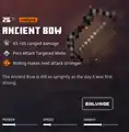 The ancient bow within the inventory.