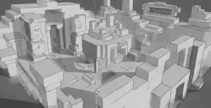 Concept artwork showing the "lifelessness" of the ancient city.