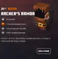 Archer's armor within the inventory.