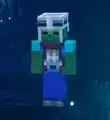 A tier 2 Zombie with a reinforced mail helmet and scale mail in the Creeper Woods.