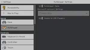 The "Multiplayer" tab in the pause menu.