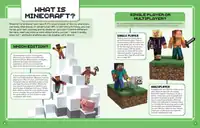 "What is Minecraft?", the 6th and 7th pages, detailing the difference between Java and Bedrock Edition, and single player and multiplayer.